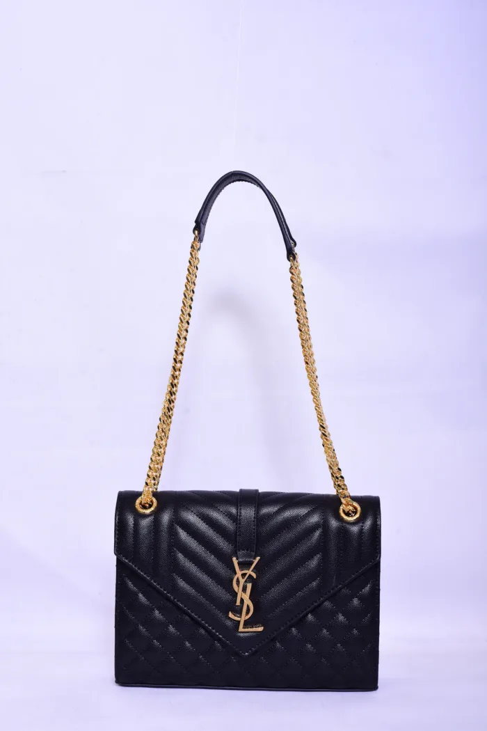 YSL Black Texture Leather Bag - Image 3
