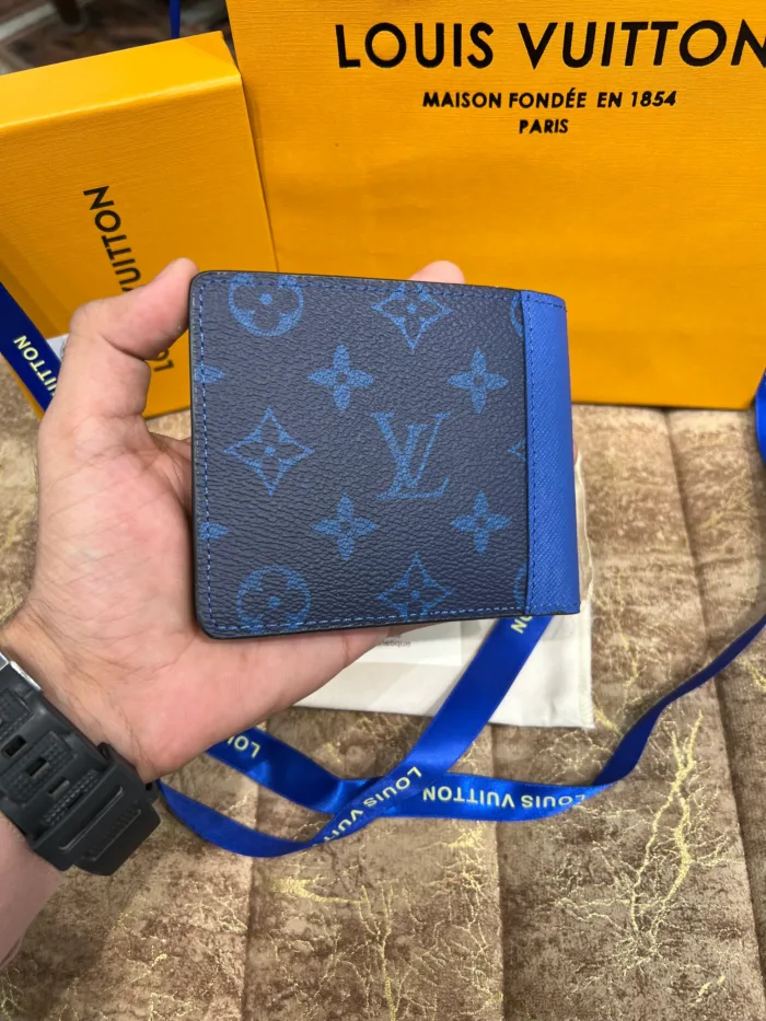 LV Blue Logo Printed Wallet - Image 2