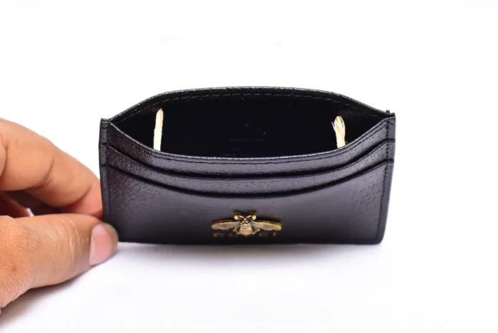Gucci Golden BEE Leather Cardholder Wallet - Image 3