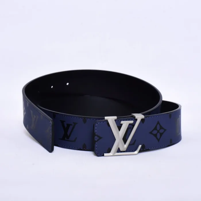 Louis.Vuitton Logo Print Black Blue Belt - Image 2