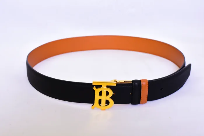 Burberry TB Logo Black Orange Belt - Image 4
