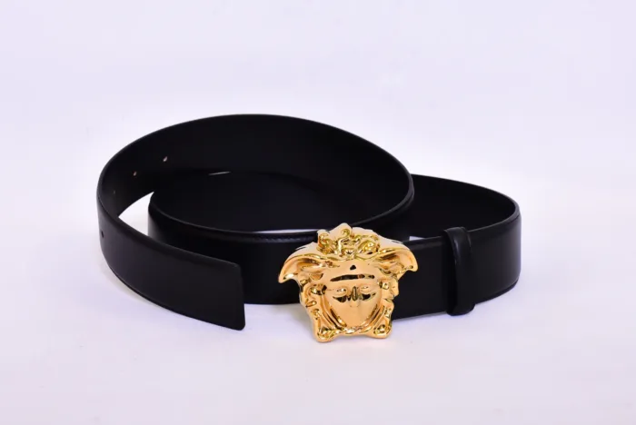 Versace Golden Logo Black Belt - Image 3