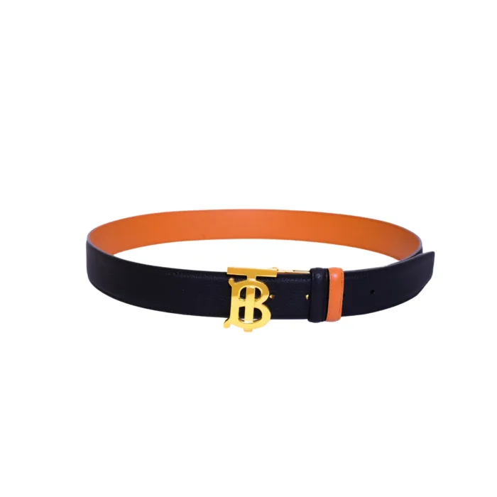 Burberry TB Logo Black Orange Belt - Image 2